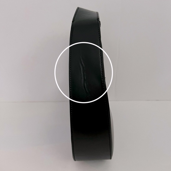 ANINE BING Luna Leather Crescent Shoulder Bag High Shine Black NEW with tags - Picture 3 of 13